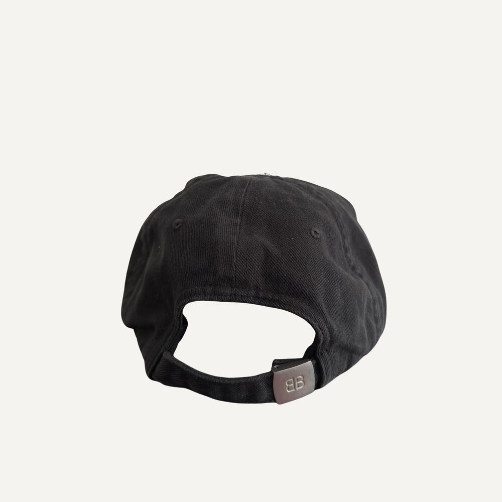 Balenciaga Men's Beijing Exclusive Distressed Cotton Baseball Cap Size L - Picture 4 of 7